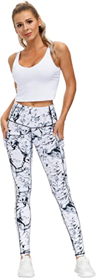 THE GYM PEOPLE High Waist Yoga Shorts for Women's Tummy Control Fitness  Athletic Workout Running Shorts with Deep Pockets, Black Camo