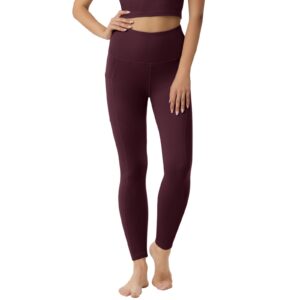 Women's Yoga Pants Sports Trousers Leggings with Pockets, LETSFIT Y01 High Waisted Elasticity Gym Tights & Leggings Running for Yoga Running, Purple