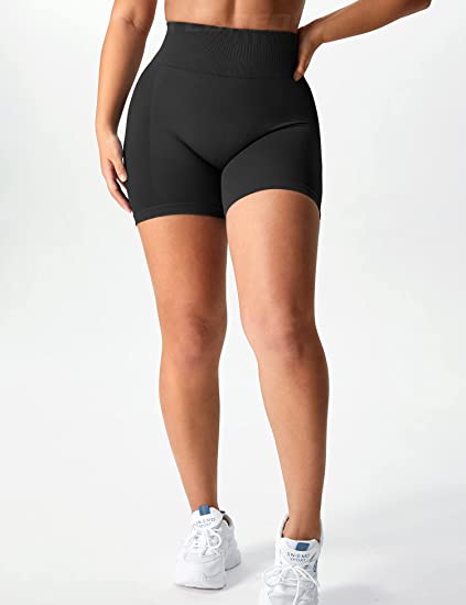 YEOREO Professional Women Workout Shorts 3.6 Scrunch Shorts Seamless High  Waisted Contour Gym Yoga Biker Shorts Black L - Yahoo Shopping