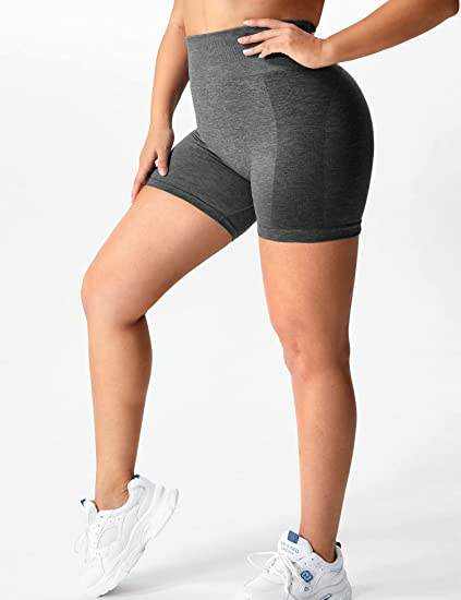 YEOREO Women Intensify Athletic Shorts Seamless Scrunch Workout Shorts High  Waisted Active Gym Yoga Shorts, Dark Grey
