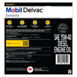 Mobil Delvac Extreme Heavy Duty Full Synthetic Diesel Engine Oil 15W-40, 2.5 gal