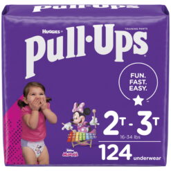 Huggies Pull-Ups Girls' Potty Training Pants, 124 Count, 2T-3T (16-34 lb.)