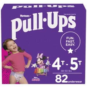 Huggies Pull-Ups Girls' Potty Training Pants, 82 Count, 4T-5T (38-50 lb.)