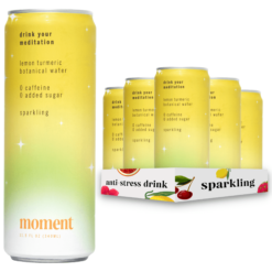 Moment Botanical Water, Lemon Turmeric, Sparkling, Zero Added Sugar, 12 Pack, 11.5 fl oz