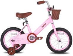 JOYSTAR Vintage 12 & 14 & 16 Inch Kids Bike with Basket & Training Wheels for 2-7 Years Old Girls & Boys (Green, Beige & Pink)