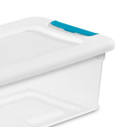 Sterilite Plastic 6-Quart Storage Box Container with Latching Lid, 12 Pack