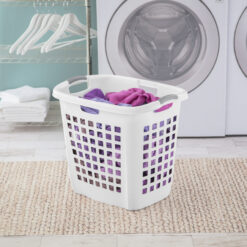 Sterilite Ultra™ Easy Carry Plastic Laundry Hamper, White, Set of 4