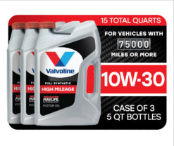 Valvoline Full Synthetic High Mileage MaxLife 10W-30 Motor Oil 5 QT, Case of 3
