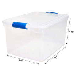 Homz 66-Qt Plastic Storage Boxes, Clear/Blue (Set of 2)