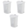 Sterilite Ultra™ Wheeled Plastic Laundry Hamper, White, Set of 3