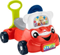 Fisher-Price Laugh & Learn 3-in-1 Smart Car, Interactive Baby Ride-On Toy