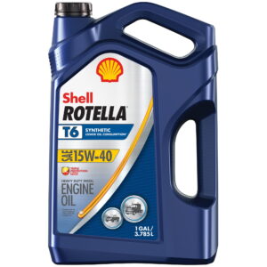 Shell Rotella T6 Full Synthetic 15W-40 Diesel Engine Oil, 1 Gallon
