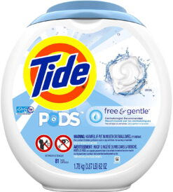 Tide Free and Gentle Laundry Detergent Pods, Unscented, 81 Count