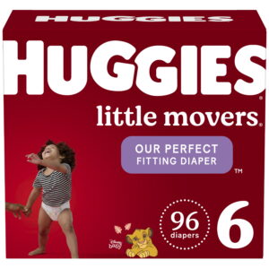 Huggies Little Movers Baby Diapers, 96 Count, size 6 (35+ lbs)