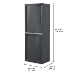 Sterilite 4 Shelf Cabinet Plastic, Flat Gray