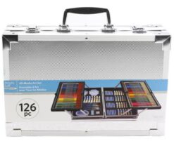 Artist’s Loft All-Media Art Set in Aluminum Case, 126 Pieces – All-in-One Art Set Kit Includes Art Supplies for Drawing, Painting and More