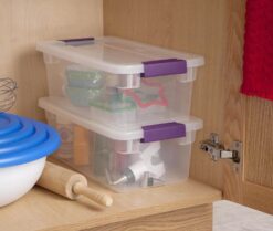 Sterilite 6 Quart Plastic ClearView Latch Storage Container Tote, 12 Pack
