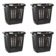 Sterilite Ultra™ Easy Carry Plastic Laundry Hamper, Black, Set of 4