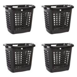 Sterilite Ultra™ Easy Carry Plastic Laundry Hamper, Black, Set of 4
