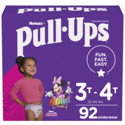 Huggies Pull-Ups Girls' Potty Training Pants, 92 Count, 3T-4T (32-40 lb.)