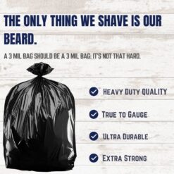 Plasticplace 55-60 Gallon Contractor Bags, 50 Count, 3.0 Mil