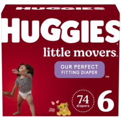 Huggies Little Movers Baby Diapers, 80 Count, size 7 (41+ lbs)