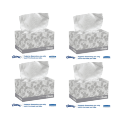 Kleenex Hand Towels POP-UP Box, Pack of 4, Cloth 9 x 10 1/2 - 120 Tissue Per Box.