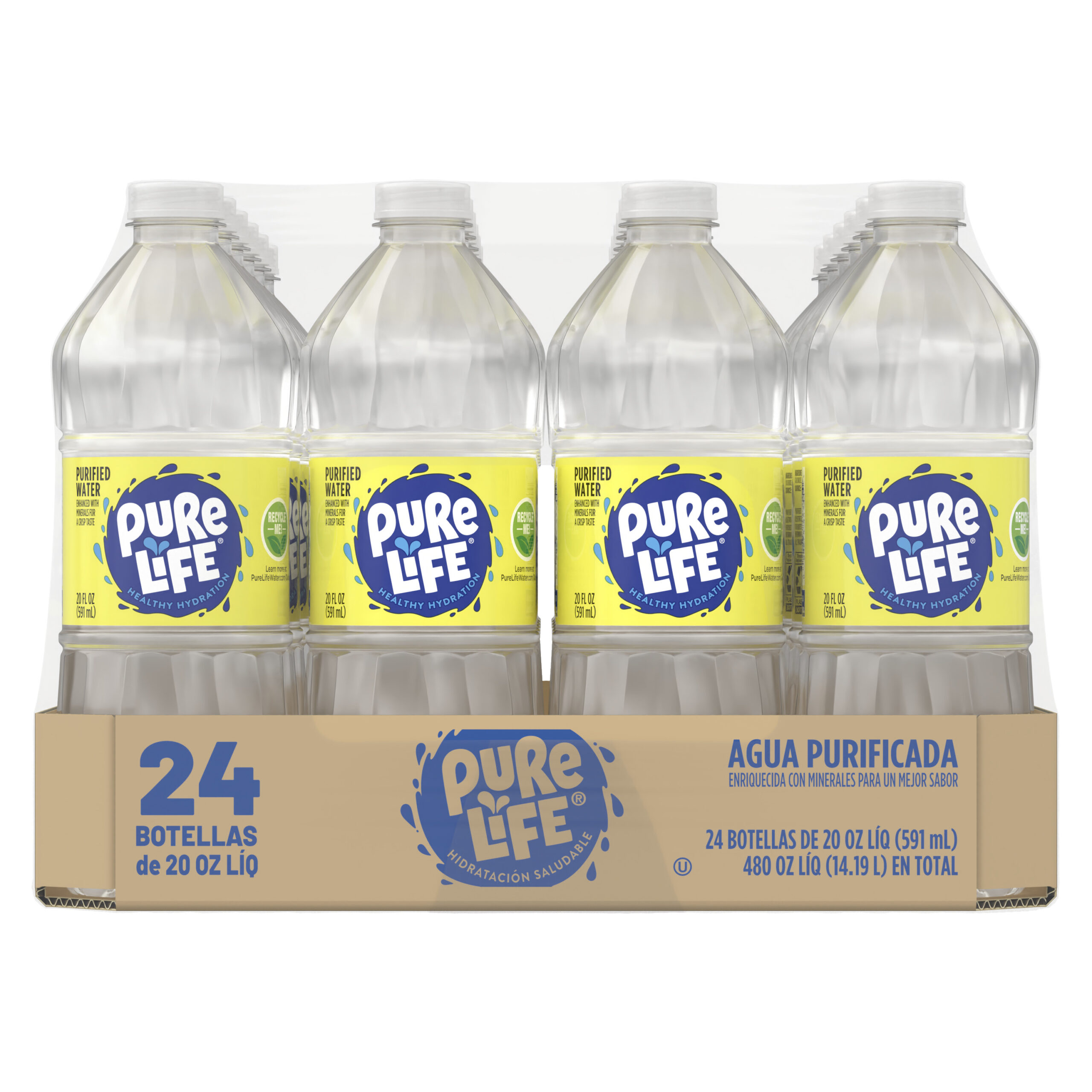 Pure Life Purified Bottled Water, 8 Ounce, 24-pack
