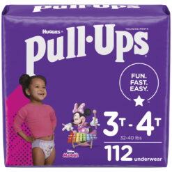 Huggies Pull-Ups Girls' Potty Training Pants, 112 Count, 3T-4T (32-40 lb.)