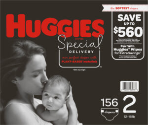 Huggies Special Delivery Hypoallergenic Baby Diapers Size 2 -156 ct. (12 -18 lb.)