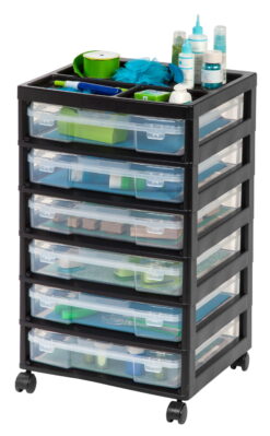 IRIS USA 6-Case Scrapbook Cart, Black