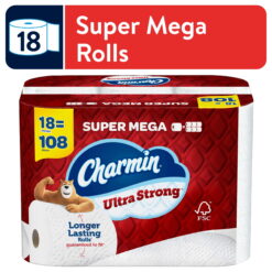 Charmin Ultra Strong Toilet Paper 18 Super Mega Rolls, 363 Sheets Per Roll