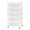 Iris 5 Drawer Rolling Storage Cart, 1 Pack, White