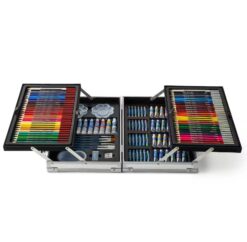 Artist’s Loft All-Media Art Set in Aluminum Case, 126 Pieces – All-in-One Art Set Kit Includes Art Supplies for Drawing, Painting and More