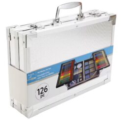 Artist’s Loft All-Media Art Set in Aluminum Case, 126 Pieces – All-in-One Art Set Kit Includes Art Supplies for Drawing, Painting and More