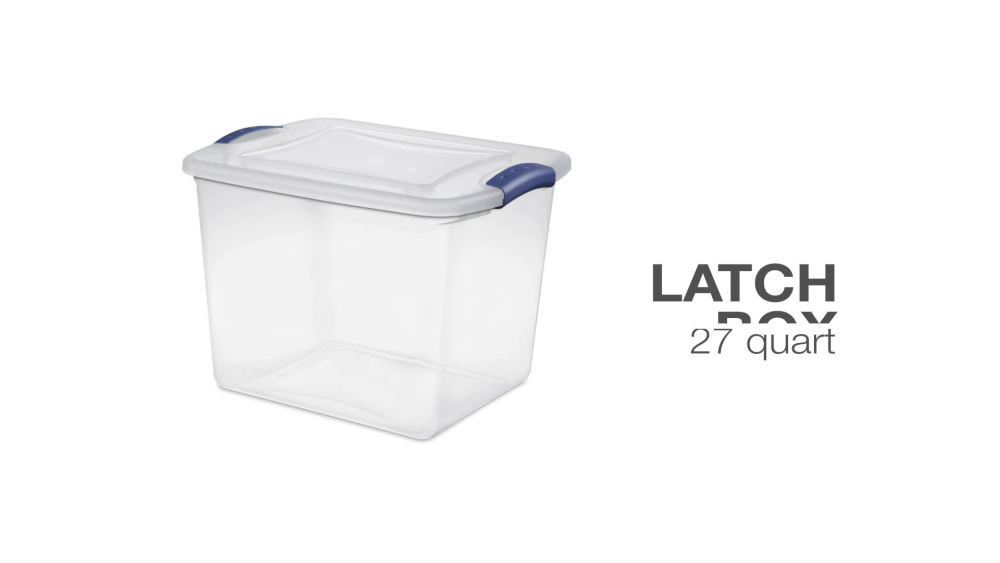 Sterilite 27 Qt. Latch Box Plastic, Stadium Blue, Set of 10
