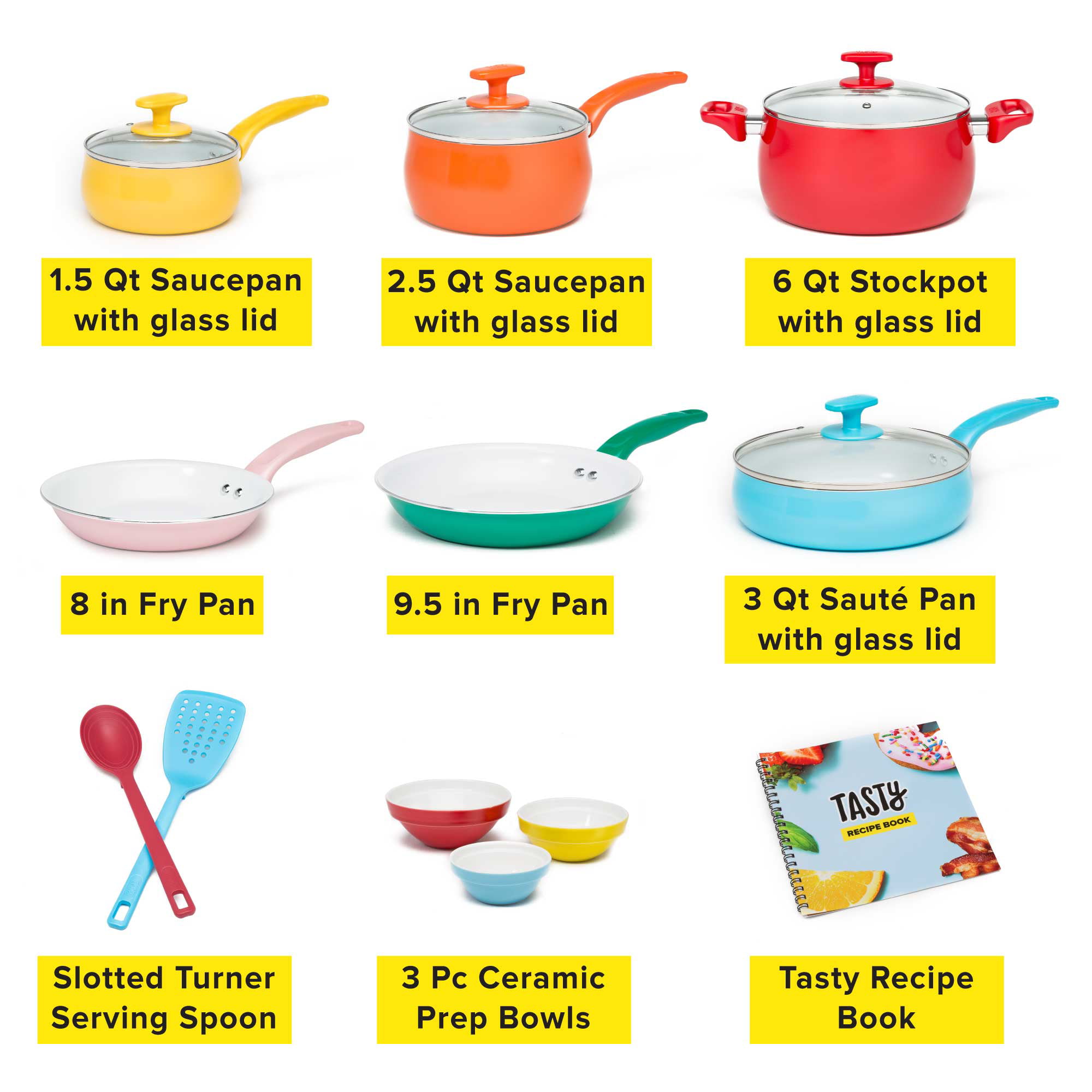 Tasty 30 Piece Heavyweight Non-Stick Ceramic Cookware Set - Includes Google  Home Mini