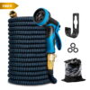 Expandable Garden Hose 100ft, 10 Spray Nozzles, Solid Brass Connector, Lightweight No-Kink Flexible