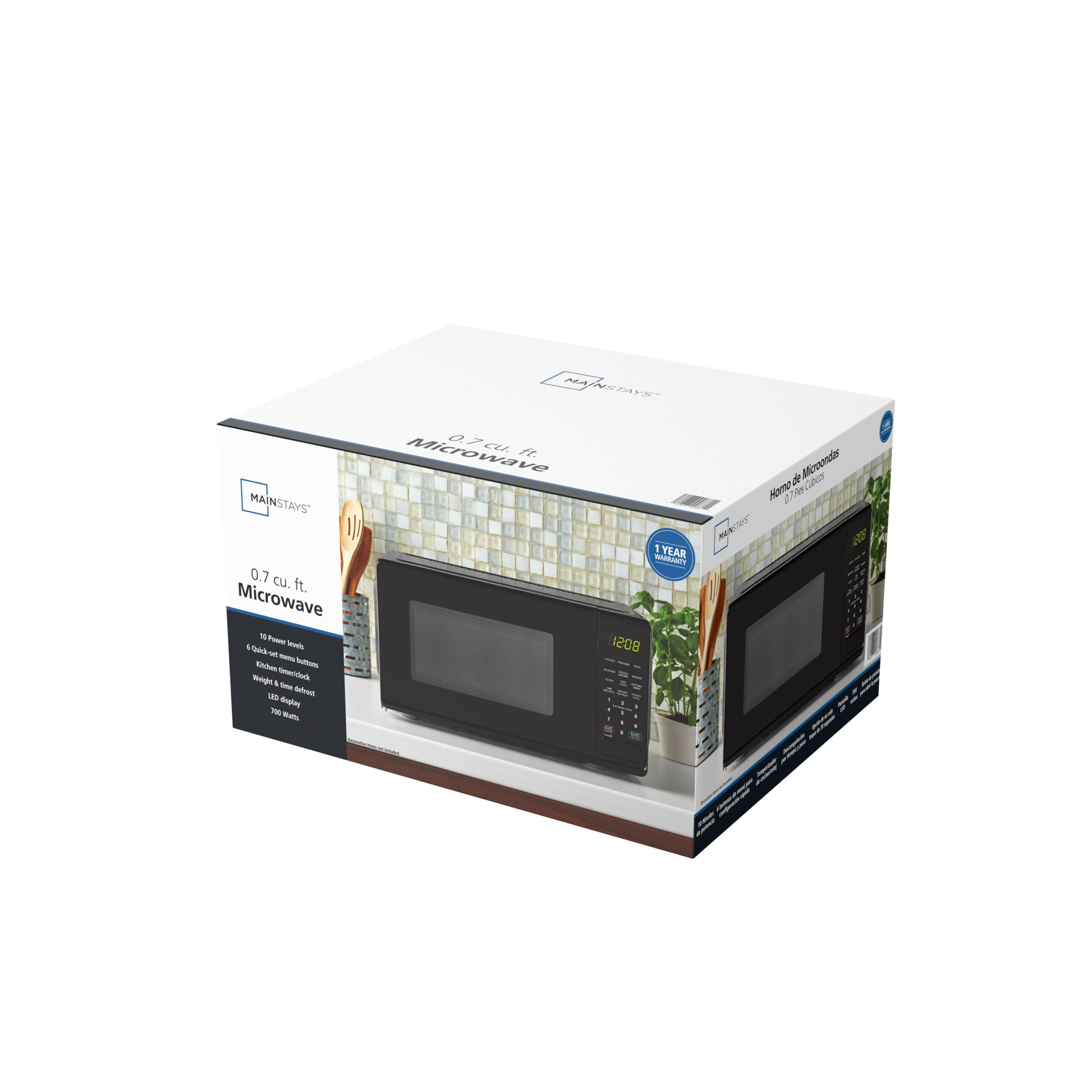 Countertop 0.7 Cu.ft Digital Kitchen Microwave Oven RV Dorm Mini Small Led  Black 190873008811