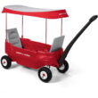 Radio Flyer Deluxe All-Terrain Pathfinder Wagon with Canopy, Air Tires, Red