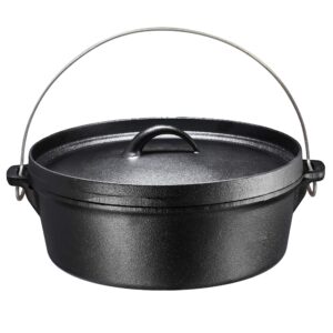 Bruntmor Pre-Seasoned 16-Inch Cast Iron Skillet with Dual Large