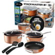 Gotham Steel Stackable Nonstick 10pc Copper Cast Cookware Set