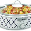 Crock-Pot 2.5-Quart Mini Casserole Crock Slow Cooker, White/Blue