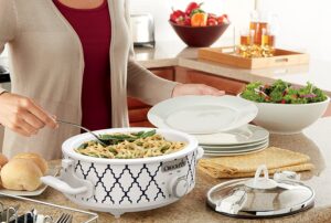 Crock-Pot 2.5-Quart Mini Casserole Crock Slow Cooker, White/Blue