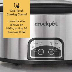 Crock-Pot 6 Quart Slow Cooker with Auto Warm Setting and Programmable Controls, Stainless Steel