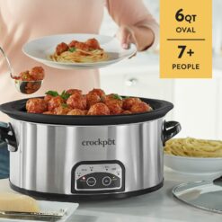 Crock-Pot 6 Quart Slow Cooker with Auto Warm Setting and Programmable Controls, Stainless Steel