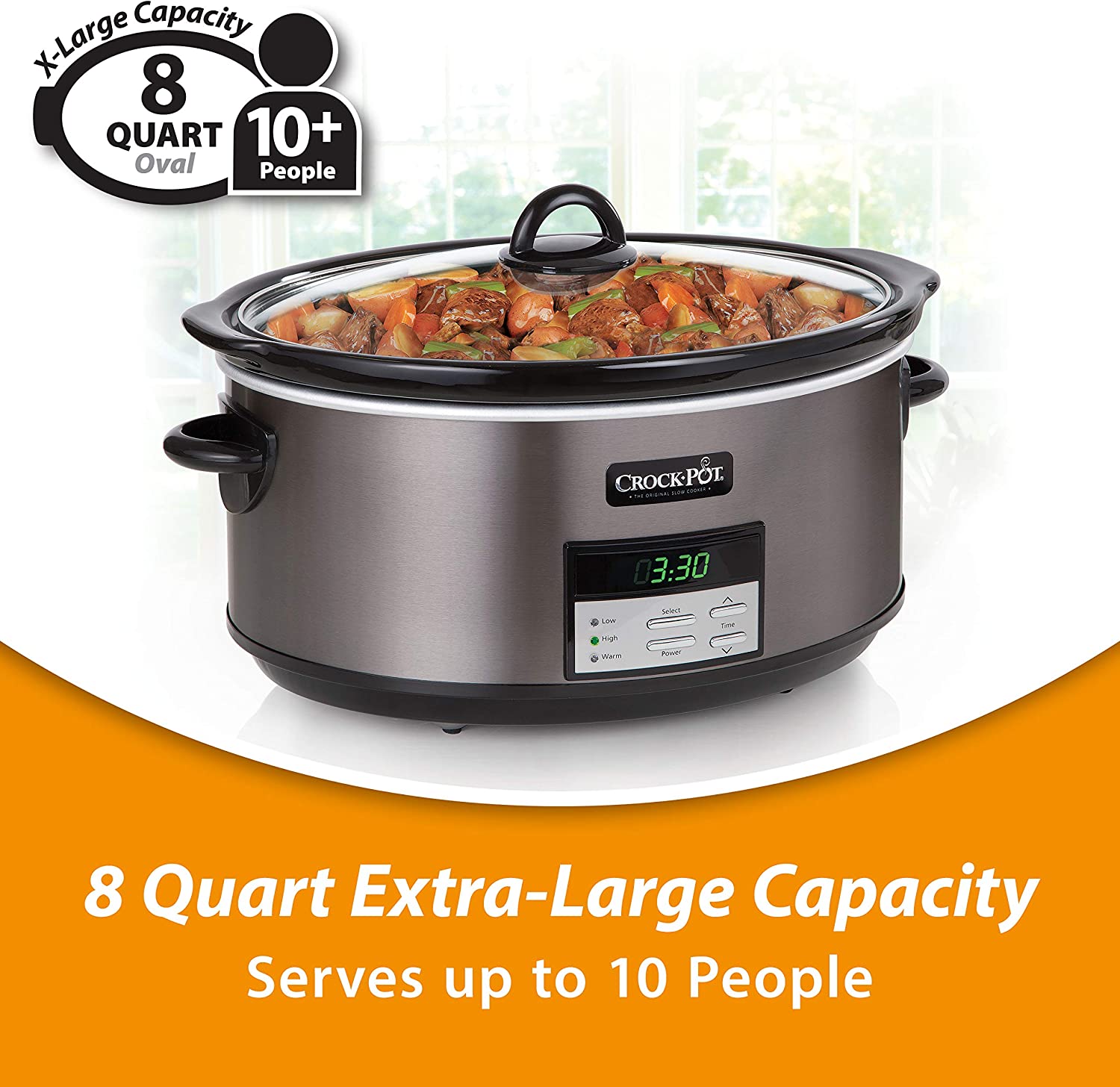 Crock Pot Black Stainless Steel Slow Cookers