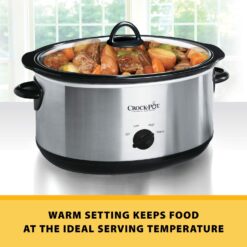 Crock-Pot Large 8 Quart Slow Cooker with Mini 16 Ounce Food Warmer, Stainless Steel