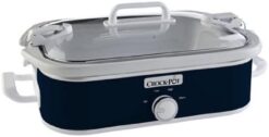 Crock-Pot SCCPCCM350-BL Manual Slow Cooker, Navy Blue, 3.5 quart
