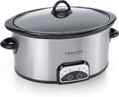 Crock-Pot SCCPVP600-S Smart-Pot 6-Quart Slow Cooker, Brushed Stainless Steel, 6 Qt, Stainless